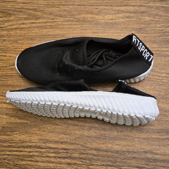 RT SPORT Women's Black w/White Sole Walking Sneakers w/Laces - Size 7.5M - Picture 5 of 15